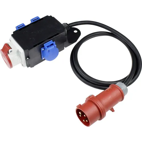 as-Schwabe CEE-Stromverteiler Mixo Enz, mobil, 1x CEE 16A 400V - Kabeltrommeln für Außenbereich mit IP44 Spritzwasserschutz, mobil und robust. Ideal für Baustellen und Events mit 1x CEE 16A und 3x Schutzkontakt 230V.