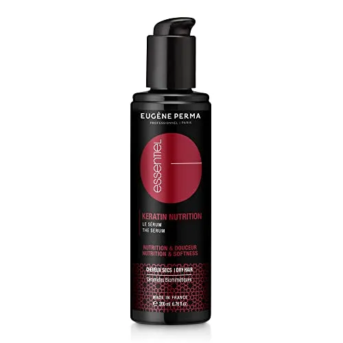 ESSENTIEL Keratin Nutrition Serum 200 ml - Haarserum für trockenes Haar, pflegt intensiv die Haarfaser und verleiht Weichheit sowie Glanz. Ideal für geschmeidige, glänzende Locken.
