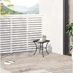 Gartentisch Aus Metall Schwarz 45 X 45 X 50 Cm, Mesh-tischplatte, Platzsparender Balkontisch