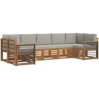 vidaXL 7-teiliges Sofagarnitur-Set aus Akazienholz in Hellgrau - Stylisches und funktionales Outdoor-Sofa-Set aus massivem Akazienholz, modular anpassbar für deinen Garten oder die Terrasse. Witterungsbeständig und pflegeleicht für langanhaltenden Genuss im Freien.