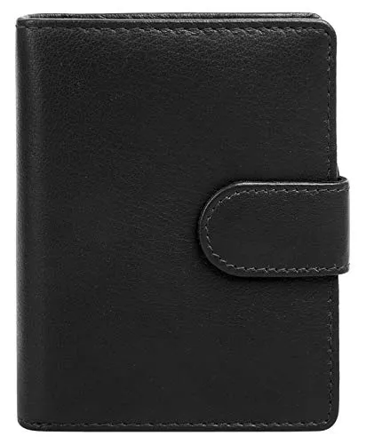 BAGAN Geldbörse Echt Leder schwarz Damen - 020884 - Damen-Geldbörse aus hochwertigem Echtleder, stilvoll und langlebig, ideal für den täglichen Gebrauch.