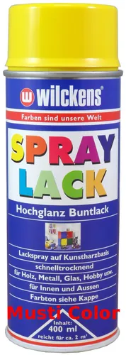 1x400ml Farbspray Lackspray Sprühfarbe Sprühdose Hochglanzänd Rapsgelb RAL1021