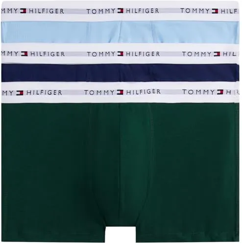 Tommy Hilfiger 3P TRUNK Herrenunterhosen, Gr. L (52) - Herrenunterhosen im 3er-Pack, körpernahe Passform aus elastischem Baumwollmix für hohen Tragekomfort, mit stylischem Logoschriftzug.