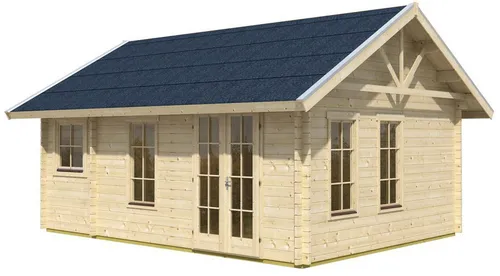 SKAN HOLZ Toronto 2 Blockbohlenhaus mit Fußboden 500 x 640 cm - Gartenhaus mit Satteldach aus hochwertigem Holz, ideal für Gartenliebhaber und zur Schaffung eines gemütlichen Rückzugsortes.