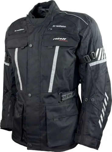 roleff Motorradjacke RO16011 - Wasserdicht & Atmungsaktiv in Schwarz XL - Sportliche Motorradjacke mit geprüften Protektoren, ideal für den professionellen Einsatz. Atmungsaktives Material und verstellbare Passform sorgen für optimalen Tragekomfort bei jeder Fahrt.