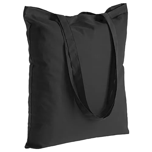 POLHIM® Hochwertige Stoffbeutel - Beutel für Wäsche, Sport, Shopping, Lebensmittel - Umweltfreundliche, Wiederverwendbare Jutebeutel -Unbedruckte 38 x 42 cm, 145 gr/m2, 1 stück (Schwarz)