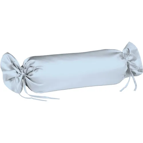 Fleuresse Mako-Satin-Kissenbezug uni colours 6056 bleu Größe 40x15 cm Nackenroll