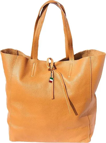 FLORENCE Schultertasche - Eleganter Echtleder Shopper in Cognac - Handtaschen - Hochwertige Damen Leder Shopper aus weichem, genarbtem Echtleder in stilvollem Cognac, ideal für den Alltag mit großzügigem Platzangebot.