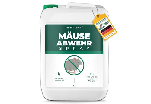 Silberkraft Mäuseabwehr Spray 2000 ml – Effektive Mäusevergrämung - Das Silberkraft Mäuseabwehr Spray bietet sofortigen Schutz vor Mäusen in Haus und Garten. Ohne Nervengifte, einfach anzuwenden und mit langanhaltender Wirkung für eine sichere Umgebung.