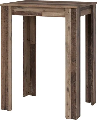 byLIVING Bartisch NELE - Industrial-Look - Stylischer Bartisch in dunkler Old Wood-Optik, ideal für Küche oder Barbereich. Robuste ABS-Kante und hochwertige Melamin-Beschichtung sorgen für Langlebigkeit und Pflegeleichtigkeit. Maße: 80 x 60, H 104 cm.