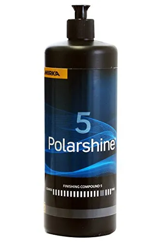 Mirka Polarshine 5 - 1000 ml Professionelle Mittelfeine Politur - Autopflege & Motorradpflege - Silikonfreie Formel zur effektiven Entfernung von Politurkringeln und feinen Schleifspuren, ideal zur Auffrischung matten Oberflächen.