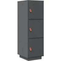 vidaXL Highboard Grau aus massivem Kiefernholz - Elegantes Highboard in Grau, gefertigt aus massivem Kiefernholz, bietet viel Stauraum mit 3 Fächern und 3 Türen – ideal für jedes Wohnzimmer oder Büro.