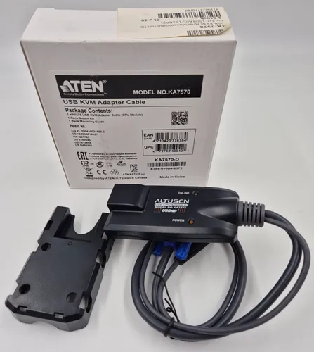 USB KVM Adapter KA7570 schwarz/blau - Adapter für Grafik- und USB-Anschlüsse, ermöglicht den Anschluss mehrerer Geräte mit einem kompakten Design für einfache Handhabung.