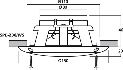 SPE-230WS Einbaulautsprecher-Paar - Hochwertige Lautsprecher für den Einbau, bieten exzellenten Klang und sind ideal für Heimkino oder Musikliebhaber.