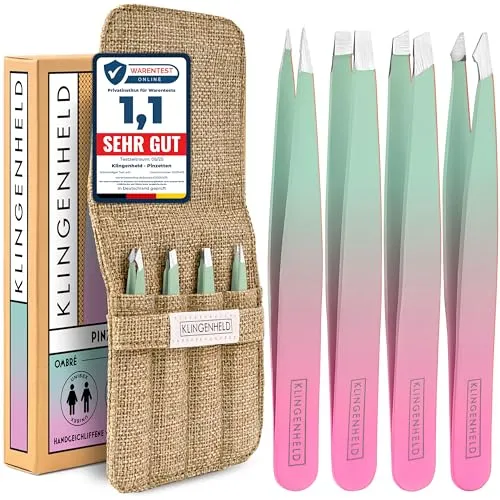 KLINGENHELD® Präzises Pinzetten-Set mit handgeschliffenen Spitzen