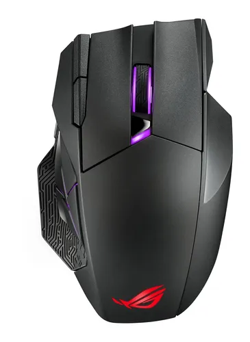 ASUS ROG Spatha X Gaming Maus - Kabellos und kabelgebunden, 19.000 dpi für präzise Steuerung, 12 programmierbare Tasten und bis zu 67 Stunden Akkulaufzeit, anpassbarer Klickwiderstand für individuelle Spielerlebnisse