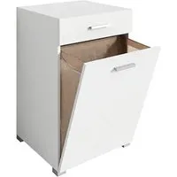 Vicco Wäscheschrank Matteo, Weiß, 50 x 78.5 cm - Mehrzweckschrank mit ausziehbarer Schublade für optimalen Stauraum, ideal zur Aufbewahrung von Schmutzwäsche, passend zur Matteo-Kollektion.