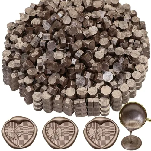 Stück Siegelwachs Kupfer, achteckiges Wachssiegel-Set für Stempel, für Einladungen, Karten, Umschläge, Weinpakete, Geschenkverpackungen (Kupfer) 300