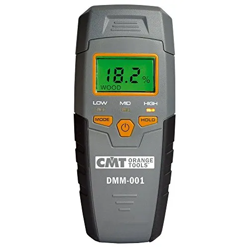 CMT dmm-001 Digital Moisture Meter - Feuchtigkeitsmessgerät mit präzisem Messbereich für Holz (5-50%) und Baumaterialien (1.5-33%), kompakte Größe für bequemes Messen