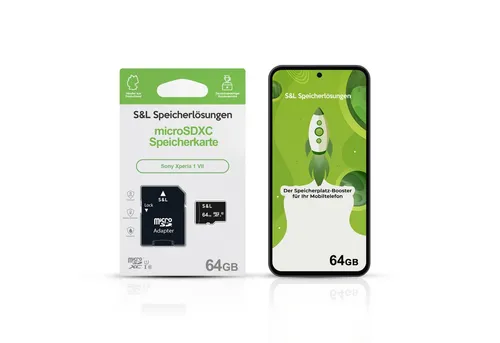 Tec-Expert microSD Karte S&L für Sony Xperia 1 VII Speicherkarte (64 GB, Class 10, microSDXC)