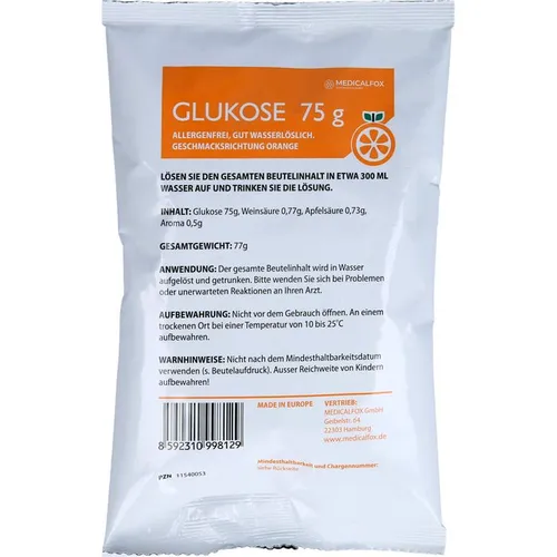 GLUKOSE 75 g Orange Plv.z.Her.e.Lsg.z.Einnehmen 75 g