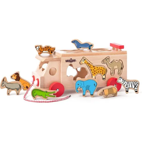 Woodyland Lernspielzeug 91199 Motorik Holzauto 