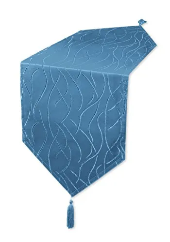 Unbekannt Tischläufer Damast Streifen Tischband Tischwäsche Mitteldecke #1144 (hellblau, ca. 30x160 cm)