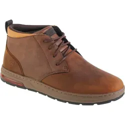 Skechers Evenston - Renli 210141-CDB Schnürschuhe für Herren in Braun - Stiefeletten mit Wildleder-Obermaterial, gepolstertem Schuhkragen und Air-Cooled Memory Foam Einlegesohle für optimalen Komfort und perfekten Halt.