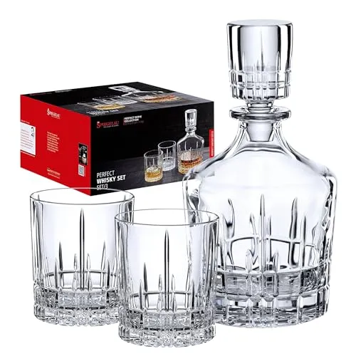 Spiegelau Perfect Whisky Set 3 tlg. – Karaffe & Tumbler - Gläser & Glaswaren: Hochwertiges Set aus Kristallglas, spülmaschinenfest – ideal für stilvolle Whisky-Abende.