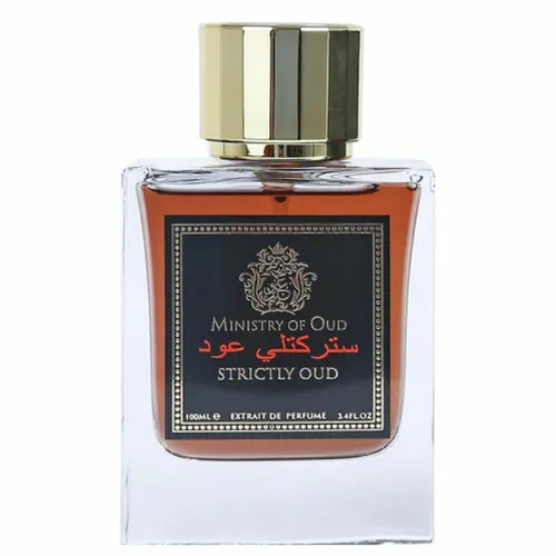 Ministry Of Oud Strictly Oud Parfümauszug 100 ml - Unisex - Eau de Parfum mit orientalisch-holzigem Charakter, ideal für besondere Anlässe. Erleben Sie die faszinierende Kombination aus kostbarem Oud und blumigen Noten, die Stärke und Eleganz ausstrahlen.