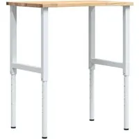 vidaXL Werkbank 80x60x(71,5-98) cm - Massivholz Eiche, robust und vielseitig einsetzbar für Heimwerker und Reparaturarbeiten