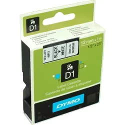 Dymo Originalband 45013 - 12mm x 7m, schwarz auf weiß, langlebig und ideal für präzise Etikettierung in Büro und Zuhause