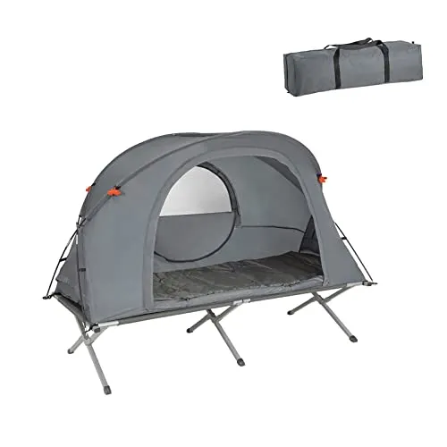 SoBuy 4-in-1 Camping Set: Faltbares Survival-Zelt mit Feldbett - Wurfzelte für 1 Person, inklusive Schlafsack und selbstaufblasender Matratze. Mit nur 12,4 kg leicht zu transportieren und ideal für Outdoor-Abenteuer.