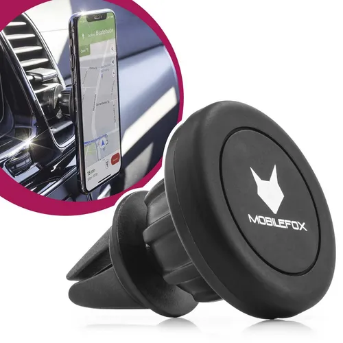Mobilefox Smartphone-Halterung Universal 360° Magnet Lüftungsgitter Halterung Halter Auto KFZ