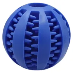 Hundespielzeug Futterball zum Befüllen – Zahnpflege Spielball in 3 Größen & 8 Farben Dunkel Blau 6 cm - Blau