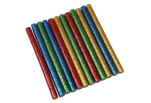 Easy Work Klebesticks 12 Heißklebestifte Klebestifte 7,2mm x 100mm Klebesticks farbig, (12-tlg), bunt mit Glitzer