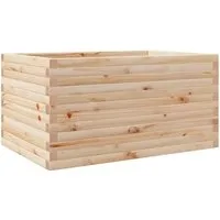 vidaXL Pflanzkübel 90x60x46 cm aus massivem Kiefernholz - Hochbeet aus robustem Kiefernholz, ideal für Blumen und Gemüse. Mit offener Unterseite für optimale Entwässerung und viel Platz für deine Pflanzen.