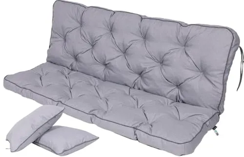 TexDeko® Bankauflage mit Rückenlehne für Hollywoodschaukel 170 x 50 cm - Gartenmöbel-Kissen, wasserabweisend und UV-beständig, für hohen Komfort und Langlebigkeit. Ideal für stilvolle Entspannung im Freien.
