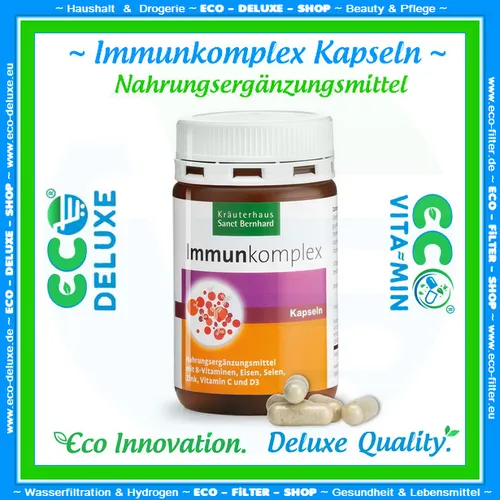 Kräuterhaus Sanct Bernhard Immunkomplex BI9639 - Nahrungsergänzungsmittel zur Unterstützung der Abwehrkräfte mit wichtigen Vitaminen und Mineralstoffen. Ideal für eine ausgewogene Ernährung.