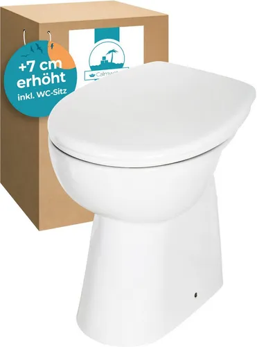 Calmwaters Tiefspül-WC Stand-WC spülrandlos mit Erhöhung