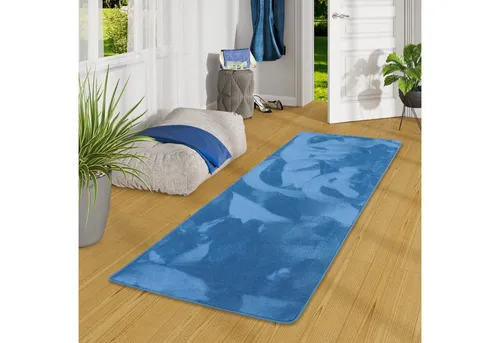 Snapstyle Luxus Teppichläufer, Blau, 80x160 cm - Eleganter Teppichläufer in Blau, ideal für stilvolle Wohnräume. Mit rutschfester Rückseite und hoher Materialdichte bietet er Komfort und Strapazierfähigkeit. Perfekt für einen Hauch von Luxus und Wärme in Ihrem Zuhause.