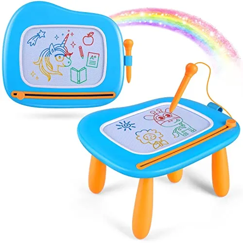 Smasiagon Magnetische Maltafel，Maltafel Zaubertafel für Jungen ab 1 Jahr，Lernspielzeug, Wischbar & Sicher，Ideales Geburtstagsgeschenk für Kinder 1-2 Jahre (Blau)