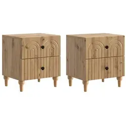 vidaXL Nachttisch 2 Stk Artisan-Eiche 43 x 34,5 x 48 cm