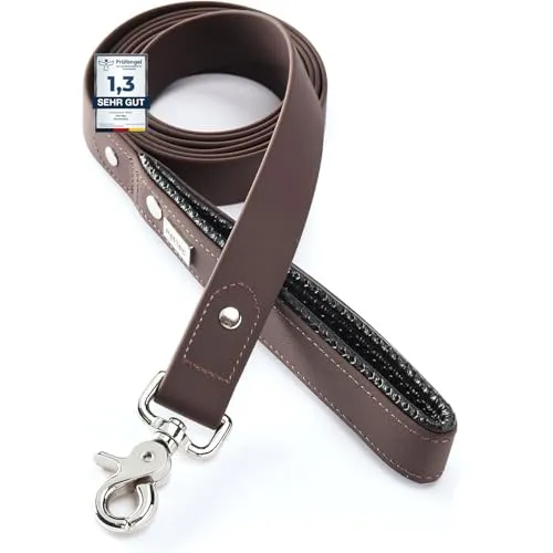 PetTec Hundeleine mit Handschlaufe, Führleine 2m bis 80kg, Trainingsleine/Ausbildungsleine/Trekkingleine für Hunde aus TRIOFLEX (ähnl. Biothane), wasserabweisend & robust, Dog Leash