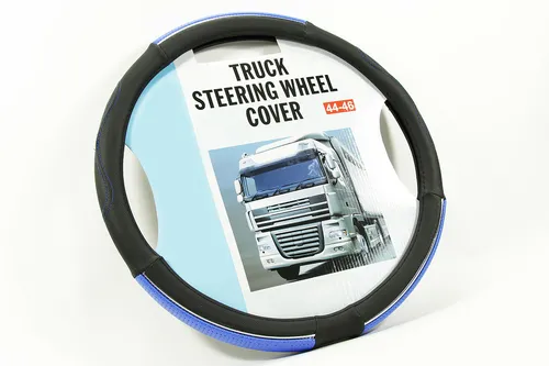 WOW Lenkradhülle Lenkradschoner LKW Lenkradbezug  blau-schwarz 44 45 46 cm