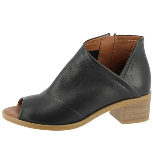 Andrea Conti Sandalette grau|schwarz 41 EU - Wanderschuhe, elegante Sandalette aus 100% Rindsleder mit 4.5 cm Absatzhöhe, ideal für stilvolle Wanderungen und Ausflüge.