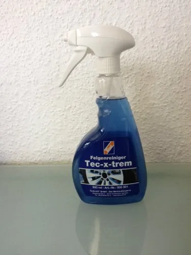 TECHNOLIT Felgenreiniger Tec-x-trem 500 ml - Autopflege & Motorradpflege, ideal für Stahl-, Alu- und Chromfelgen, wirkt selbsttätig und ist säurefrei für eine schonende Reinigung.