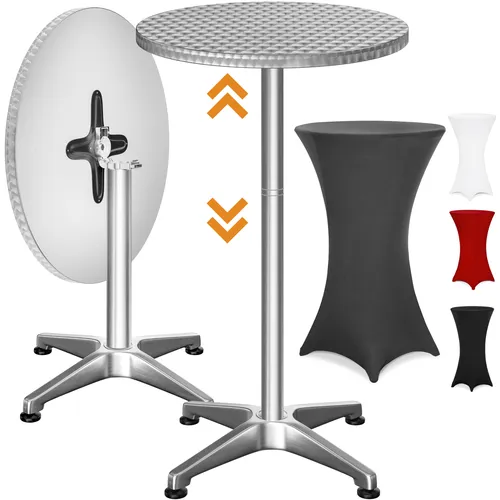 Casaria Klappbarer Stehtisch mit Husse, Höhenverstellbar Ø60cm