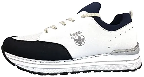 Rieker sportlicher Schnürer in Weiß 40 EU - Sneaker mit sportlichem Design, ideal für Alltag und Freizeit. Bequemer Tragekomfort dank Gummi-Innensohle und atmungsaktivem Textilfutter.