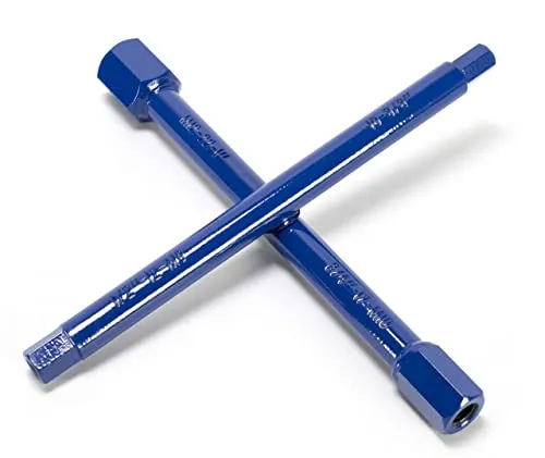 Sanitär-Kreuzschlüssel 200 x 200 mm - Kreuzschlüssel für Heizkörperventile, vielseitig einsetzbar mit verschiedenen Sechskantgrößen - ideal für Klempnerarbeiten und Heimwerkerprojekte.